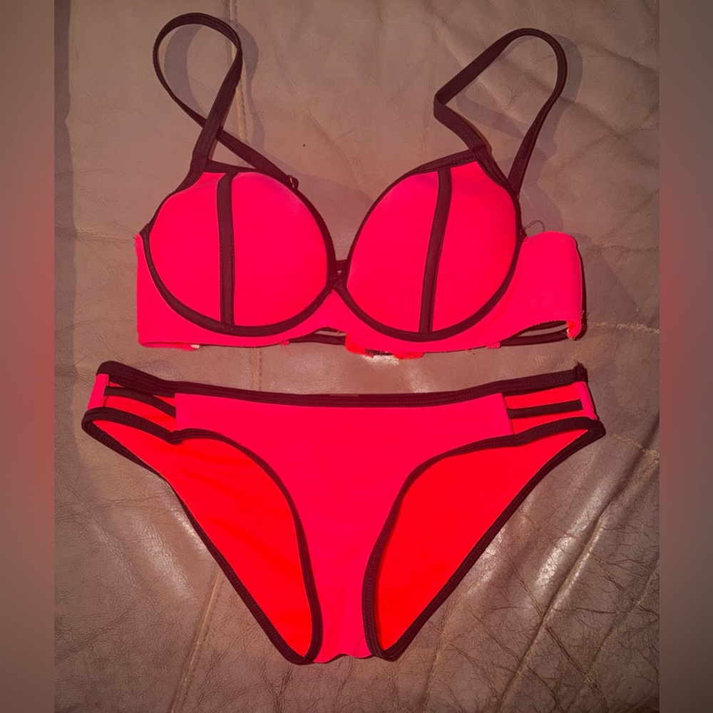 TiniBikini Red and Black Bikini Set